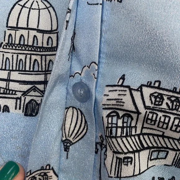 Karl Lagerfeld Blue Blouse- Medium - Picture 4 of 8